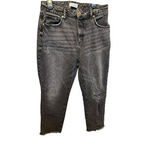 Made and Loved LOFT Jeans Women Black Curvy Straight Crop Size 2/26 High Rise